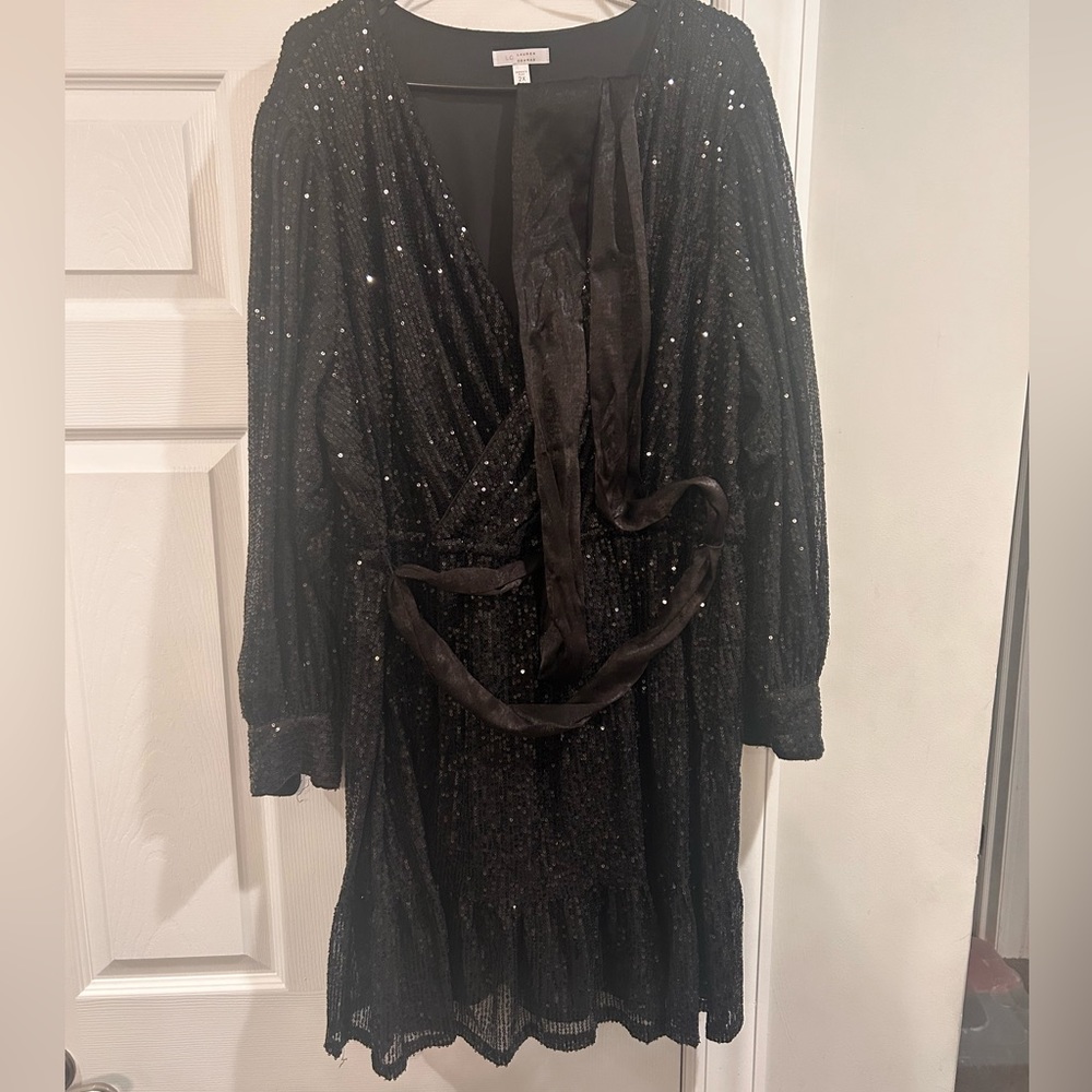 Lc Lauren Conrad size 2x black sequin cocktail dress